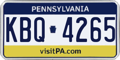 PA license plate KBQ4265
