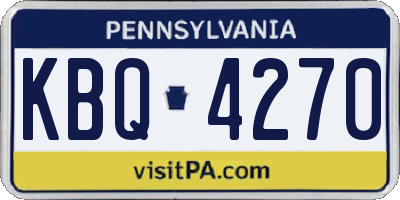 PA license plate KBQ4270
