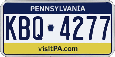 PA license plate KBQ4277