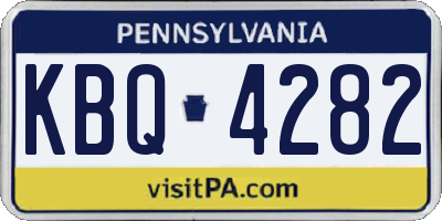 PA license plate KBQ4282
