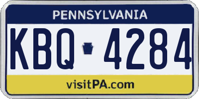 PA license plate KBQ4284