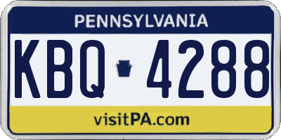 PA license plate KBQ4288