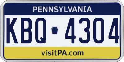 PA license plate KBQ4304