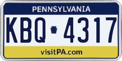 PA license plate KBQ4317