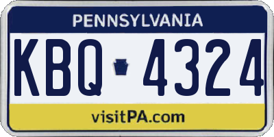 PA license plate KBQ4324