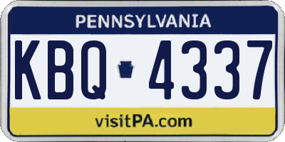 PA license plate KBQ4337