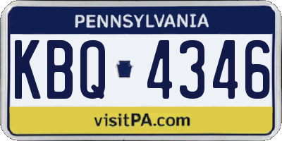 PA license plate KBQ4346