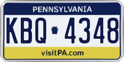 PA license plate KBQ4348