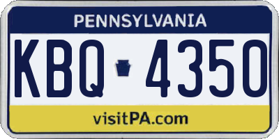 PA license plate KBQ4350