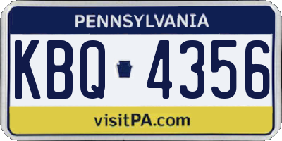 PA license plate KBQ4356