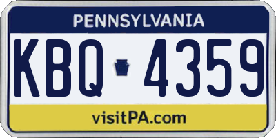 PA license plate KBQ4359