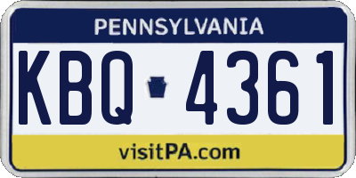 PA license plate KBQ4361