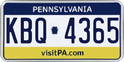 PA license plate KBQ4365