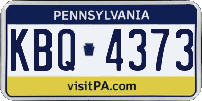 PA license plate KBQ4373