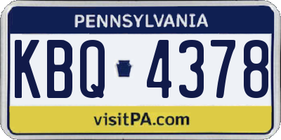 PA license plate KBQ4378