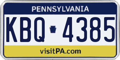 PA license plate KBQ4385