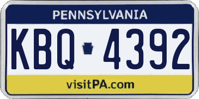 PA license plate KBQ4392