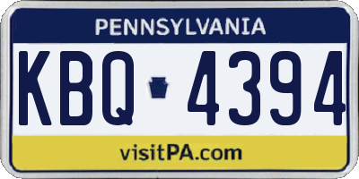 PA license plate KBQ4394