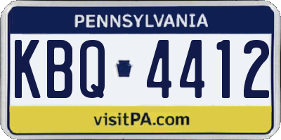 PA license plate KBQ4412
