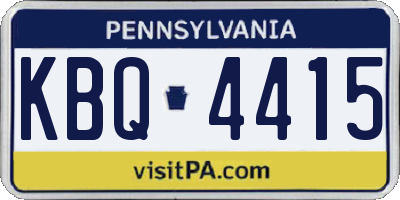 PA license plate KBQ4415