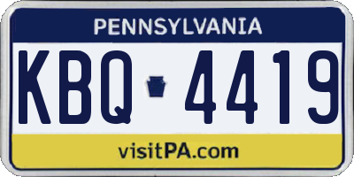 PA license plate KBQ4419