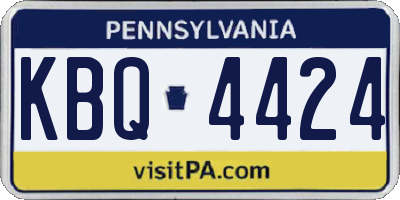PA license plate KBQ4424