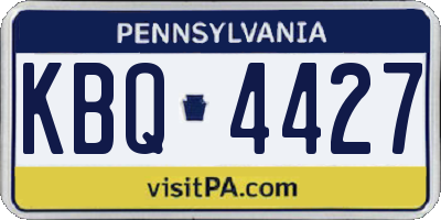 PA license plate KBQ4427