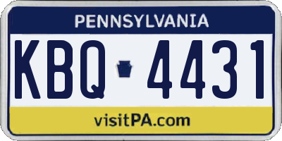 PA license plate KBQ4431