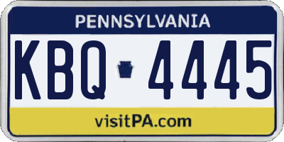 PA license plate KBQ4445