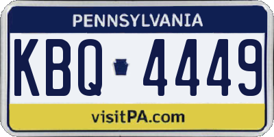 PA license plate KBQ4449