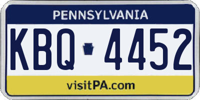 PA license plate KBQ4452