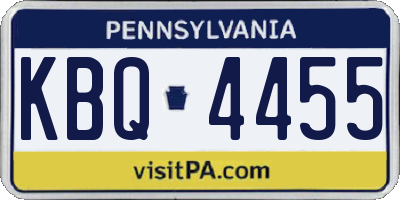 PA license plate KBQ4455