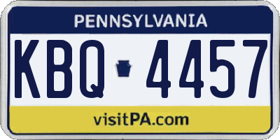 PA license plate KBQ4457