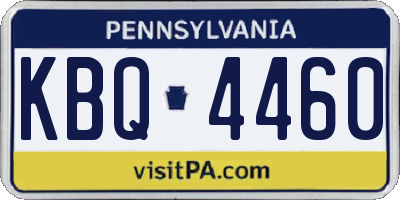 PA license plate KBQ4460