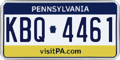 PA license plate KBQ4461