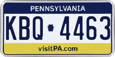 PA license plate KBQ4463