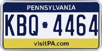 PA license plate KBQ4464