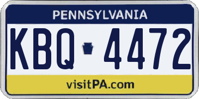 PA license plate KBQ4472