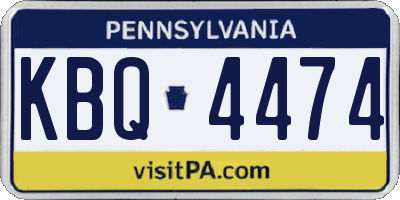 PA license plate KBQ4474