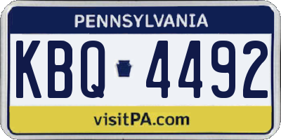 PA license plate KBQ4492