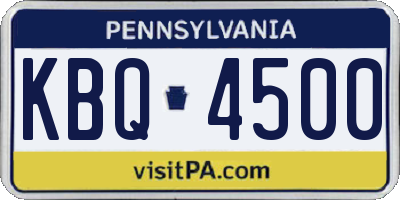 PA license plate KBQ4500