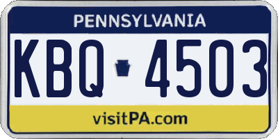 PA license plate KBQ4503