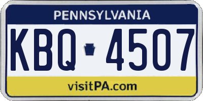 PA license plate KBQ4507