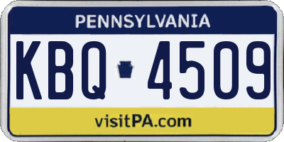 PA license plate KBQ4509