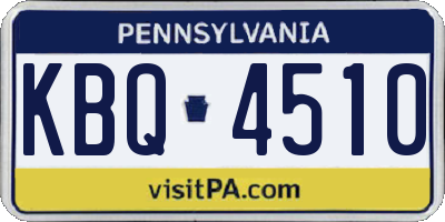 PA license plate KBQ4510