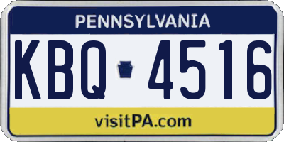 PA license plate KBQ4516
