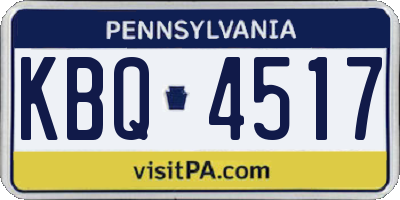 PA license plate KBQ4517