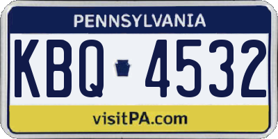 PA license plate KBQ4532