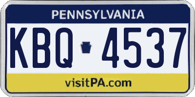 PA license plate KBQ4537