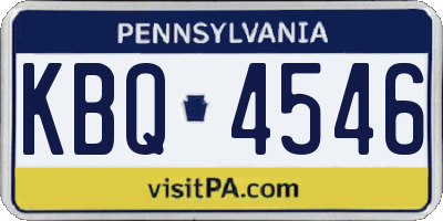 PA license plate KBQ4546
